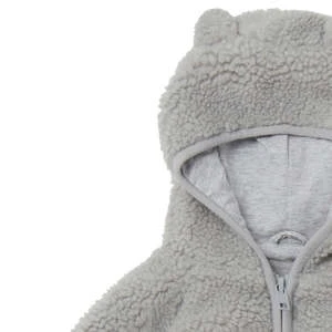 STELLA MCCARTNEYKids STELLA MCCARTNEY Baby Teddy Hooded Jacket - Grey - Image 3