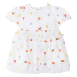 STELLA MCCARTNEYKids Stella McCartney Tulle Dress - White/Floral Embroidery