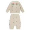 STELLA MCCARTNEYKids Stella McCartney Baby Velour Tracksuit With Embroidered Daisies Beige