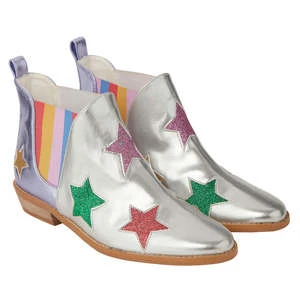 STELLA MCCARTNEYKids STELLA MCCARTNEY Child Glitter Stars Boots - Silver - Image 2