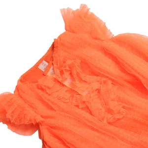 TiA CiBANiKids Tia Cibani Florence Pleated Romper - Cone Orange - Image 5