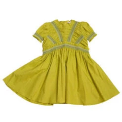 TiA CiBANiKids Tia Cibani Pia Sunray Smocked Dress - Aloe Green