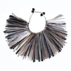 TiA CiBANiKids Tia Cibani Himba Raffia Collar Jewelry - Safari Grey