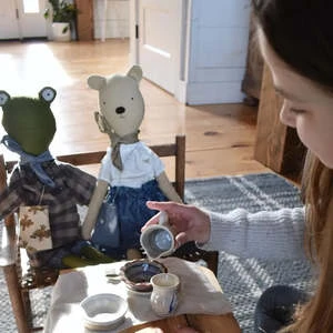 Woolgrass FarmKids Woolgrass Farm Mae The Barn Cat Doll Chambray Skirt - Image 2