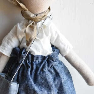 Woolgrass FarmKids Woolgrass Farm Mae The Barn Cat Doll Chambray Skirt - Image 3