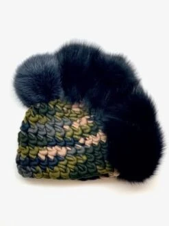 Mischa LampertXL Poms Store Camo Pohawk Beanies - Black