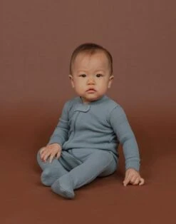 NobleKids Noble Organic Waffle Footie Sleeper - Blue Moon