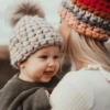 Mischa LampertKids Mischa Lampert Beanie With Xl Pom - Pewter/taupe
